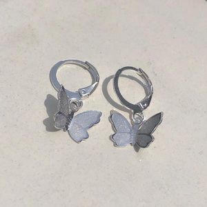 Butterfly earrings hoops